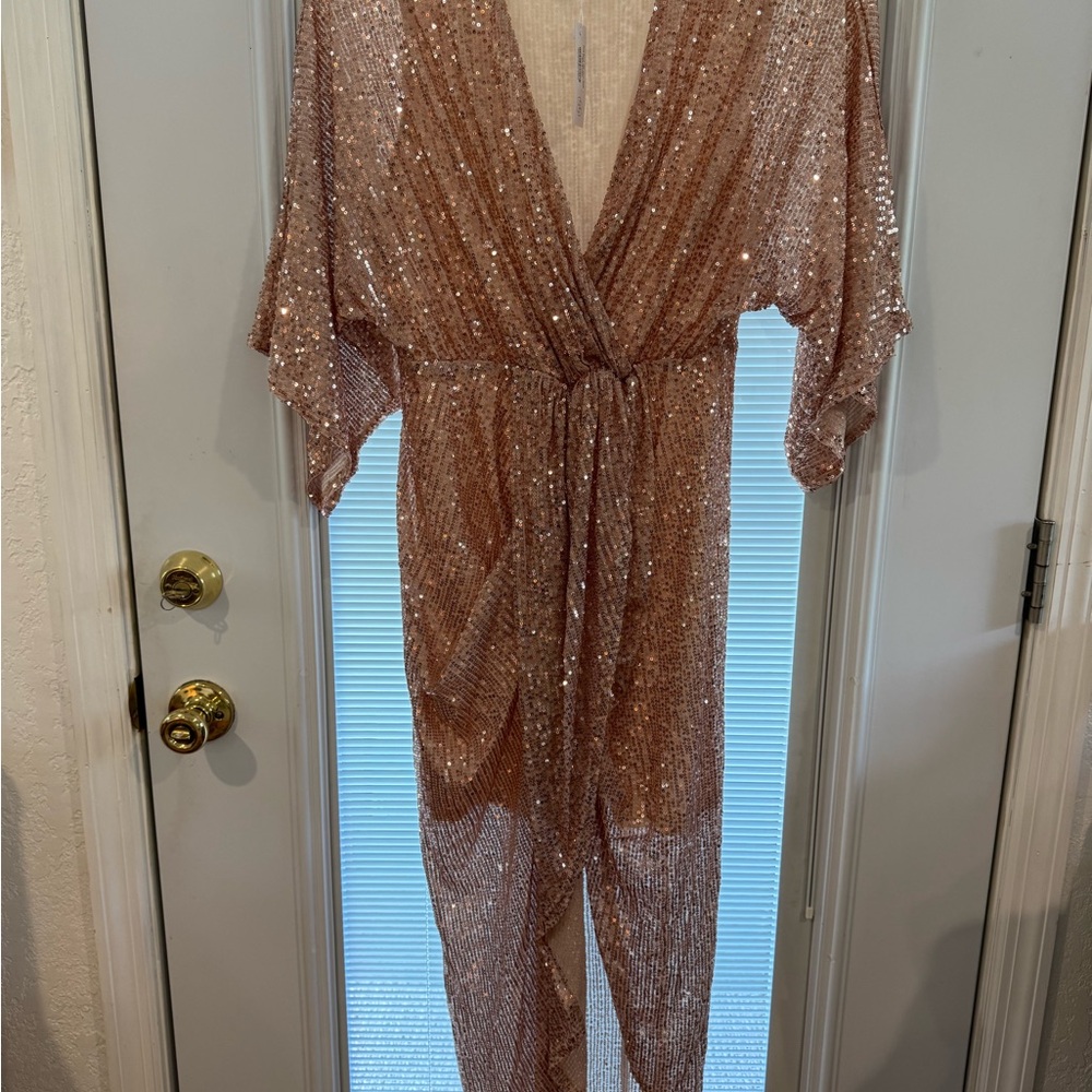 Baltic Born Rose’ Sequin Midi Gown